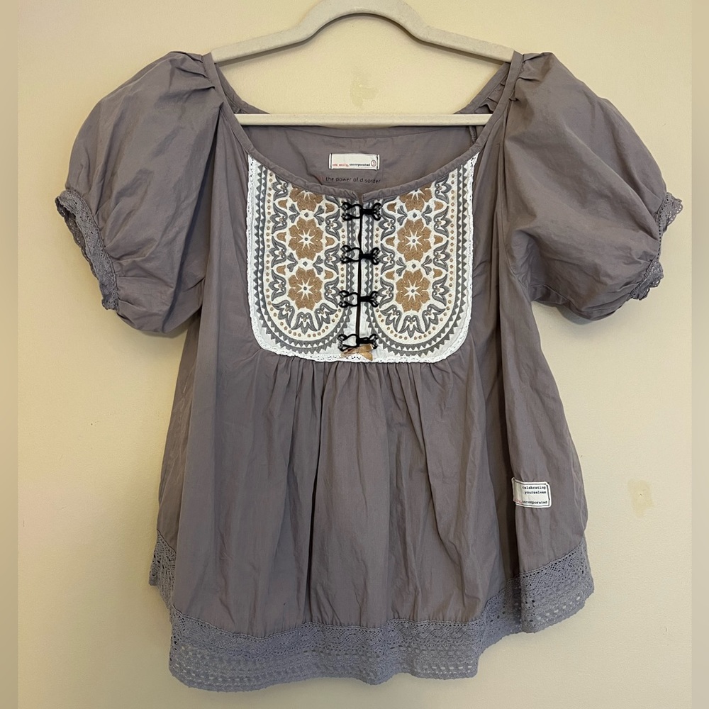 Anthropologie Odd Molly Embroidered Top
